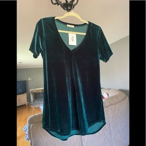NWT Rich dark green v-neck top